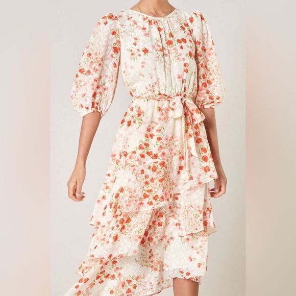 Sugarlips Love Bomb Celia Asymmetrical Ruffle Midi Dress - Picture 3 of 3